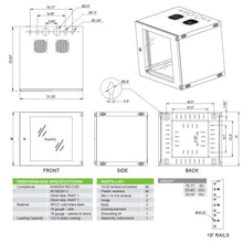 Load image into Gallery viewer, 9U Single Fixed Wall Mount Cabinet