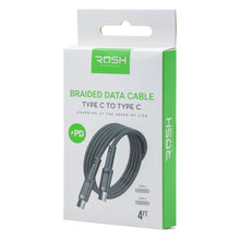 Charger l&#39;image dans la galerie, Rush Braided Type C to Type C Cable (Black)
